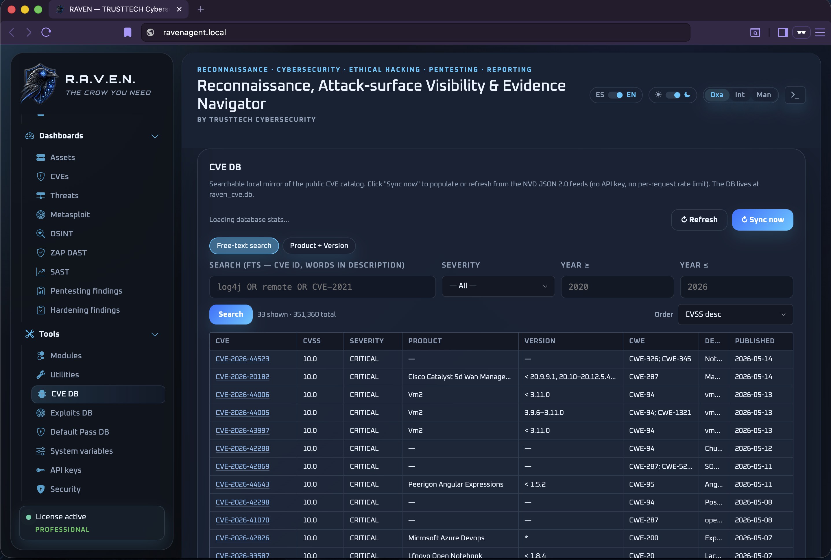 DB local de CVEs