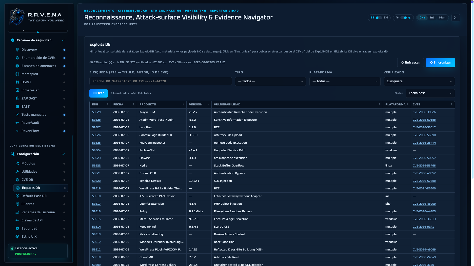 DB local de Exploits